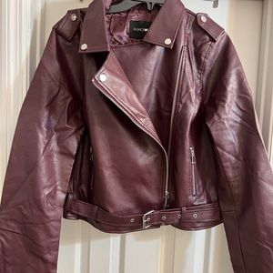 Nice Maroon Leather Jacket!!